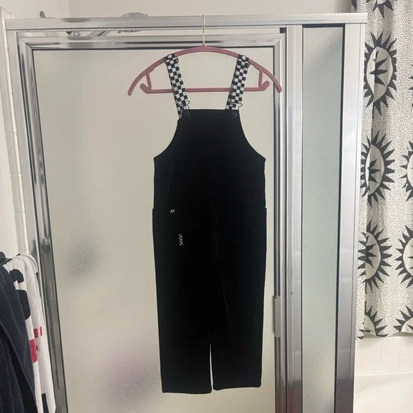 Kids Black Overalls with Checkered Straps ⚡️ - Picture 5 of 5